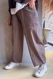 Burlington Stretch Button Pocket Barrel Pant Earth